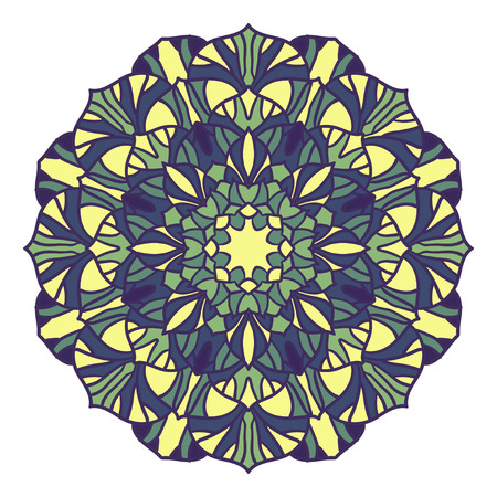 Flower Mandalas. Vintage decorative elements. Oriental pattern, vector illustration. Islam, Arabic, Indian, turkish, pakistan, chinese, ottoman motifs. Vector for coloring page for adultsのイラスト素材
