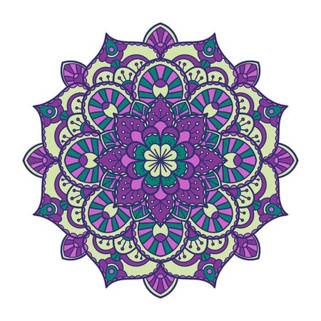 Mandala. Ethnic decorative element. Hand drawn backdrop. Islam, Arabic, Indian, ottoman motifs. Boho style.のイラスト素材