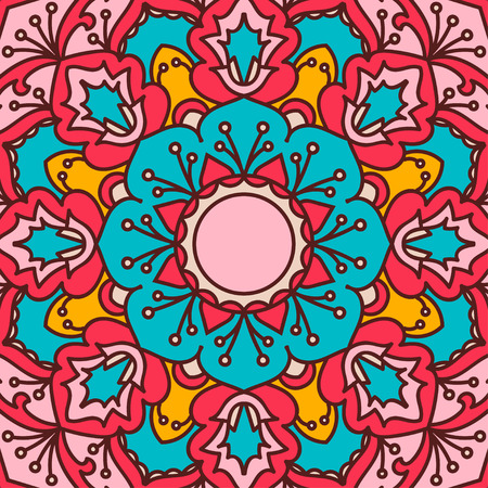Mandala. Ethnic decorative element. Hand drawn backdrop. Islam, Arabic, Indian, ottoman motifs. Boho style.のイラスト素材