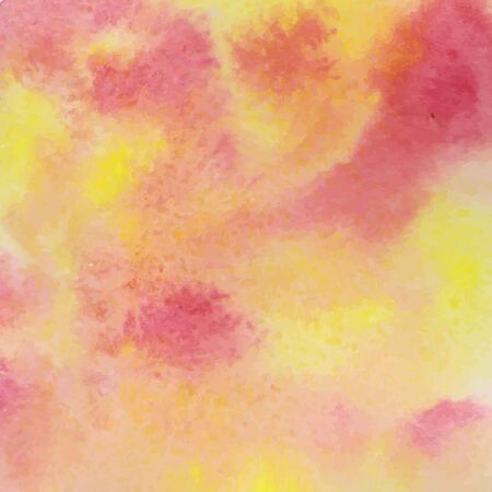 Colorful watercolor hand drawn paper texture torn splatter banner. Wet brush painted smudges ans strokes abstract vector illustration. Pink yellow artistic background. Vector illustration.のイラスト素材