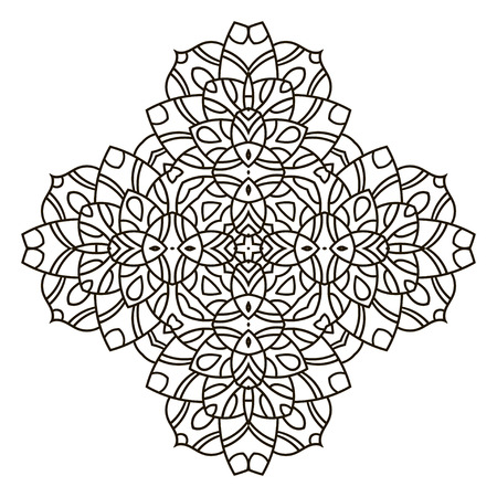 Mandala. Ethnic decorative element. Hand drawn backdrop. Islam, Arabic, Indian, ottoman motifs. Boho style. Vector for coloring page for adultsのイラスト素材