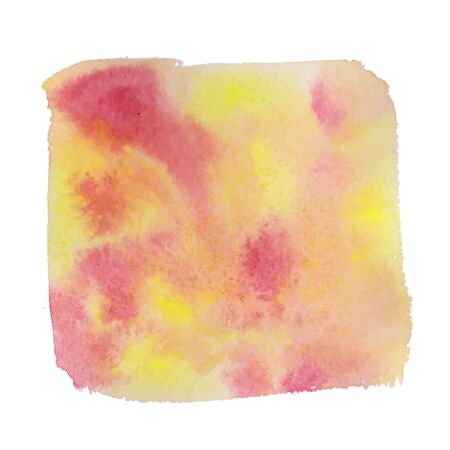 Colorful watercolor hand drawn paper texture torn splatter banner. Wet brush painted smudges ans strokes abstract vector illustration. Pink yellow artistic background. Vector illustration.のイラスト素材
