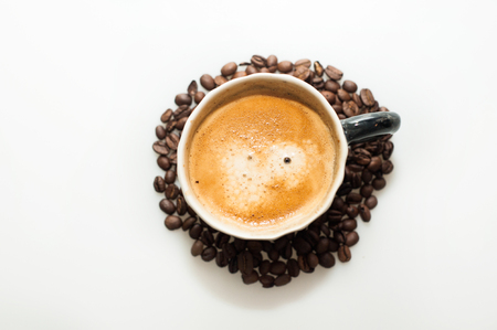 Hot cup of coffeeの写真素材