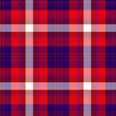 Traditional Scottish Tartan. Holiday background, textile or paper. Red and Blue pattern.のイラスト素材