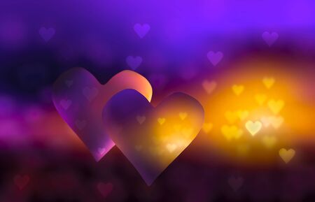 Hearts on blurred backgroundの写真素材