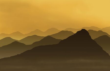 mountains at sunsetの写真素材