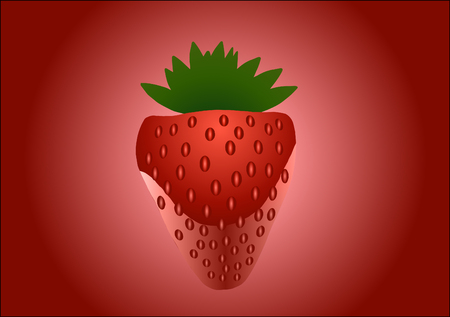Vector illustration. Strawberries on red background.のイラスト素材