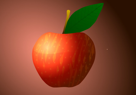Vector illustration. Apple on a red background.のイラスト素材