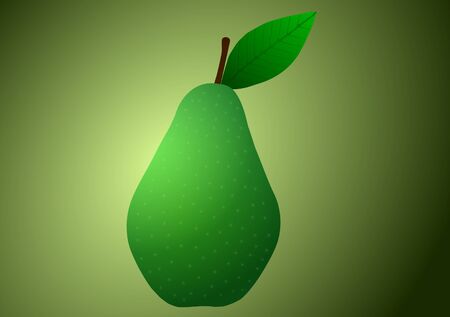 Vector illustration. Pear on a green background.のイラスト素材