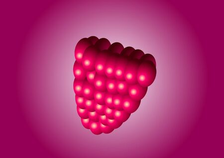 Vector illustration. Raspberries on a red background.のイラスト素材