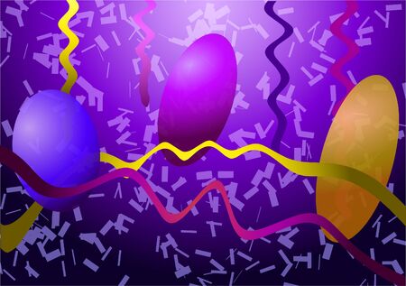 Vector illustration. Party. Candy, balloons, ribbons.のイラスト素材