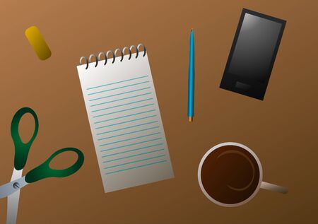 Vector illustration. Desktop.のイラスト素材