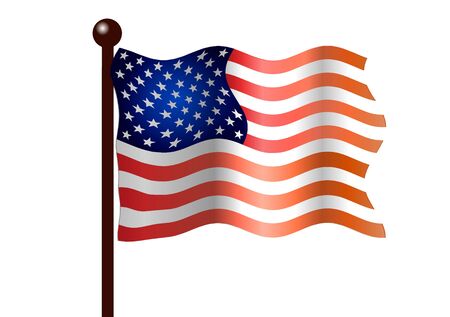 Vector illustration. American flag on a white backgroundのイラスト素材