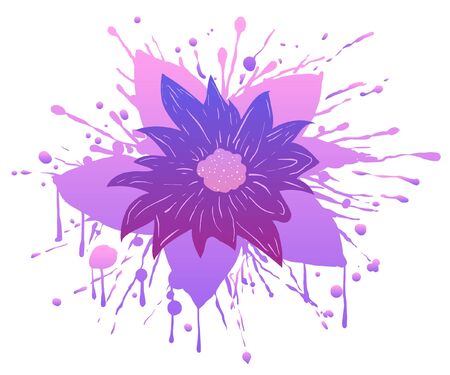 Vector purple flower in sprayのイラスト素材