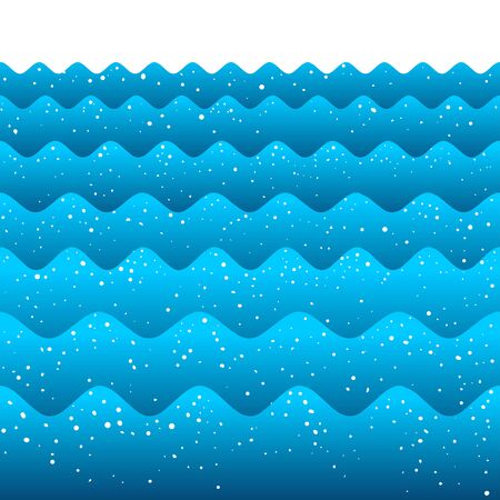 Vector abstract cartoon sea waves with bubblesのイラスト素材