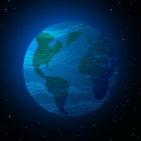 Vector cartoon illustration of Earth from Space.のイラスト素材