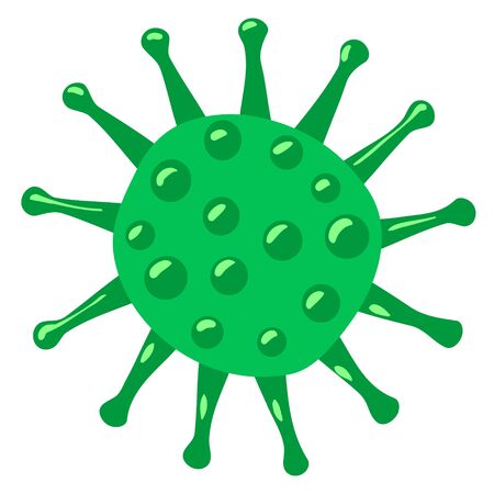 Vector abstract illustration of green coronavirus on white backgroundのイラスト素材