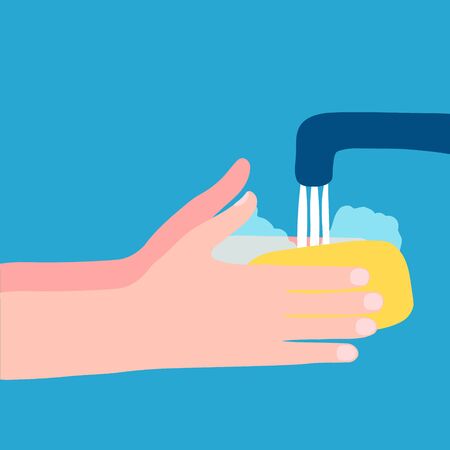 preventive hand wash with soap vector illustrationのイラスト素材
