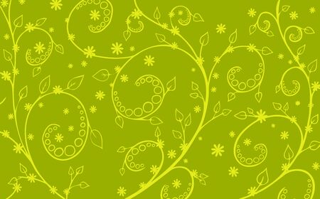 Spring vector floral pattern on green background.のイラスト素材