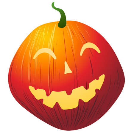 Halloween pumpkin on white background. Vector illustration.のイラスト素材
