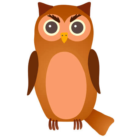 vector gloomy owl on white backgroundのイラスト素材