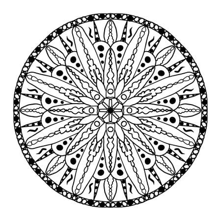vector mandala pattern on white backgroundのイラスト素材