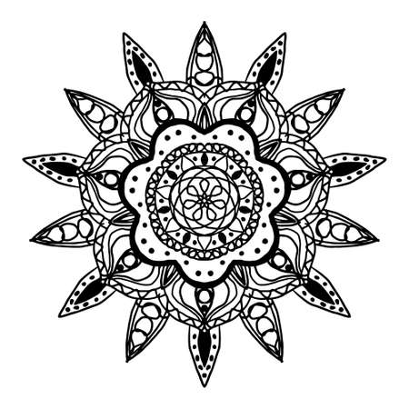vector mandala pattern on white backgroundのイラスト素材