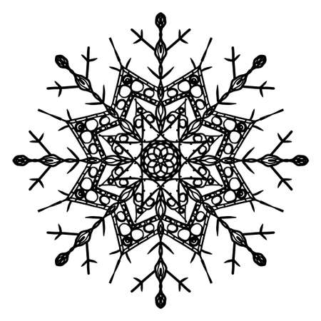 vector snowflake isolated on white backgroundのイラスト素材