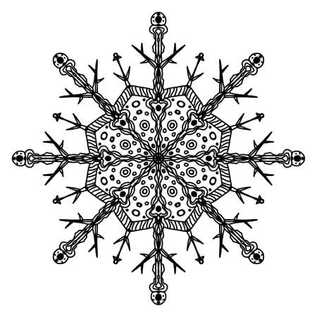 vector snowflake isolated on white backgroundのイラスト素材