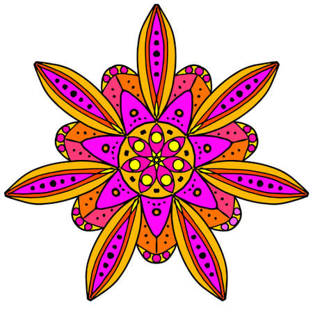 Abstract pink flower pattern on white background.のイラスト素材