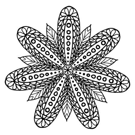 Vector illustration. Abstract flower pattern on white background.のイラスト素材