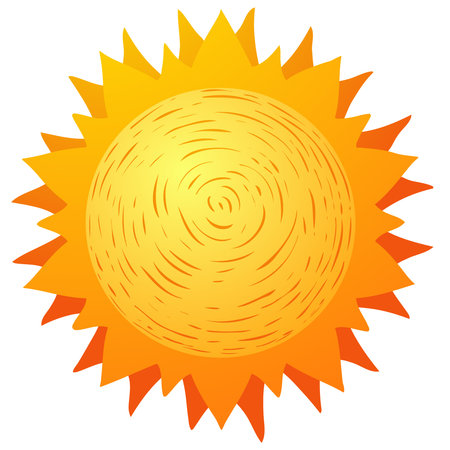 Vector illustration. Sun on white background.のイラスト素材