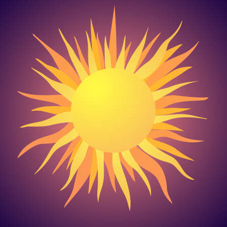 Vector icon illustration. Abstract sun on dark background.のイラスト素材