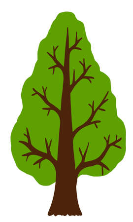 Vector green tree isolated on white backgroundのイラスト素材