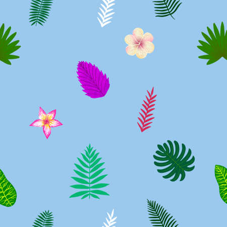 seamles tropical abstract green backgroundのイラスト素材