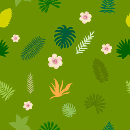seamles tropical abstract green backgroundのイラスト素材