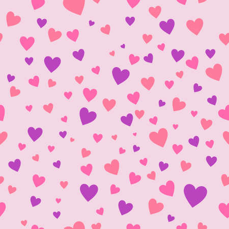 Vector seamless pink background with hearts for Valentines Dayのイラスト素材