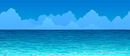 Vector illustration blue calm ocean abstract backgroundのイラスト素材