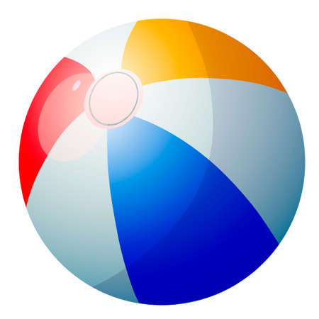 Vector illustration multicolored beach ball isolated on white background.のイラスト素材