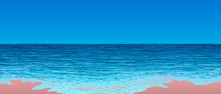 Vector illustration. Sand beach on ocean coast.の写真素材
