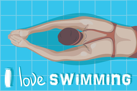 Swimmers in competition, swim, sport, vector. Summer, water, sea. EPSのイラスト素材