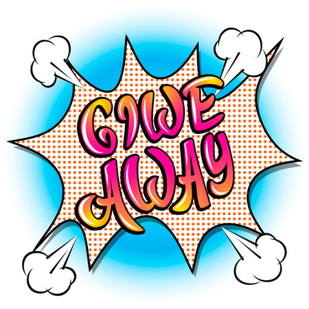 Giveaway Banner Lettering Poster Raffle Gift Lottery Vector