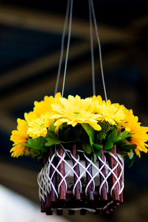 bouquet of flowers in a potsの写真素材