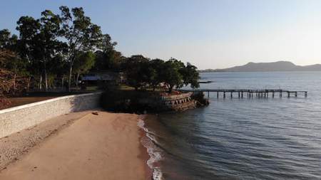 Top view of the beautiful seascape in Pattaya, Thailand, aerial view of the coastline and Pattaya Seaの写真素材