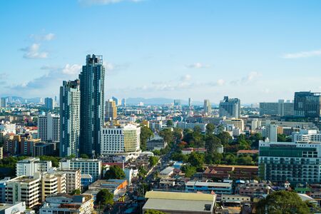 Pattaya, Thailand - April 30, 2019: Panoramic view of Pattaya city, Thailand.のeditorial素材