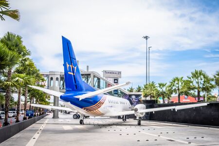 Pattaya, Thailand - May 22, 2019: The Terminal 21, shopping area of Pattaya The front yard has a large plane model. And this is also a large and modern shopping center of Pattaya.のeditorial素材