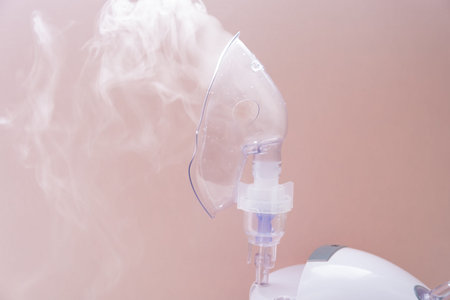 Medical equipment and drugs for asthma. Nebulizer, inhaler, pad, nebula, anti-inflammatory drugs for...