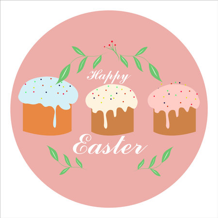 Easter, happy Easter, cake, pastries, pastries with icing and sprinkles. use for design, posters and posters, for the design of posts and storiesのイラスト素材