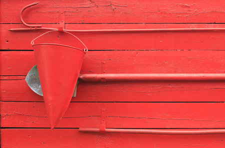 fire shield. fire shield with with fire extinguishing tool: a bucket, spade and hook