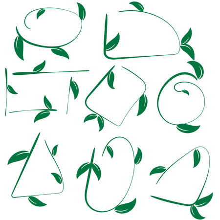 Set of ecological leaf arrow on white background. For use as logos on cards, in printing, posters, invitations, web design and other purposes.のイラスト素材